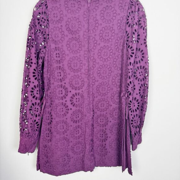 LILLY PULITZER | Aisha Cherry Ganache Purple Eyelet Lace Romper Women’s Size 4 - Picture 11 of 15